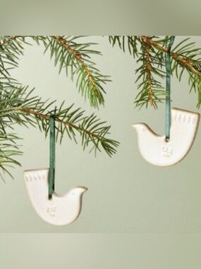 Magnolia Hearth & Hand Dove Ornaments. NIB. Ceramic. Neutral T9nes.